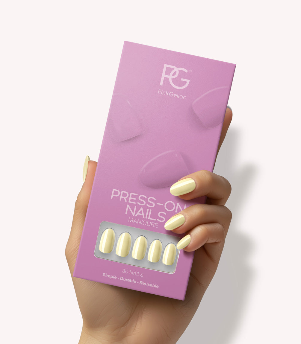 pink-gellac-487-yummy-yellow-press-on-n-gel-rund-mittel image 1