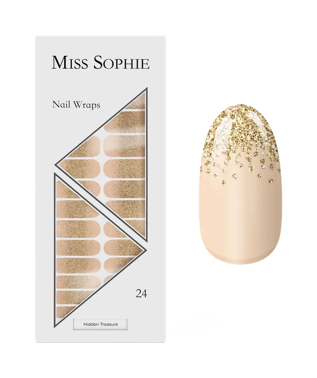 miss-sophie-hidden-treasure-nail-wraps-in-ultra-glamour-gold-glitzer image 1