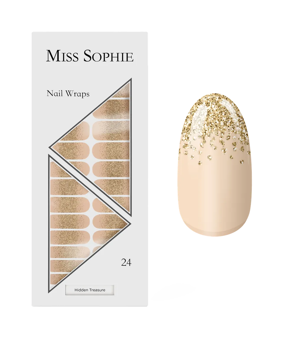 miss-sophie-hidden-treasure-nail-wraps-in-ultra-glamour-gold-glitzer image 1