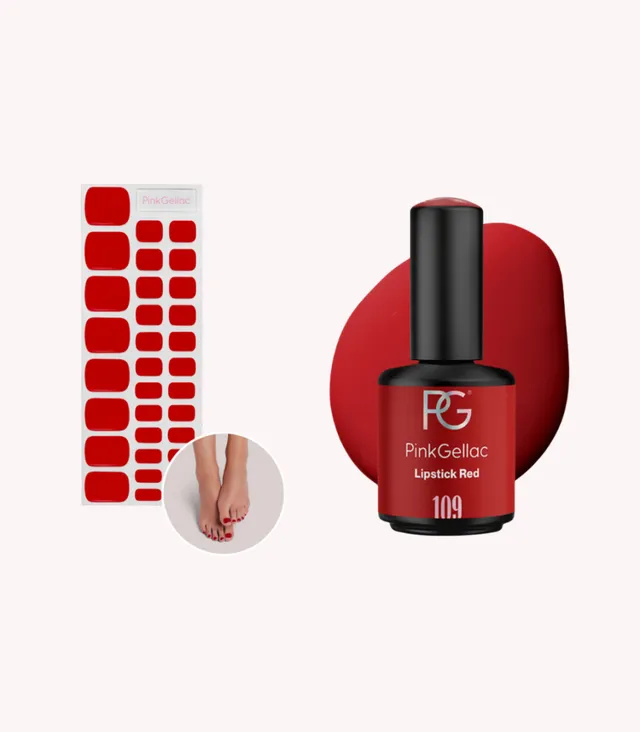 pink-gellac-109-lipstick-red-set-gel-lack-pedi-sticker image 1