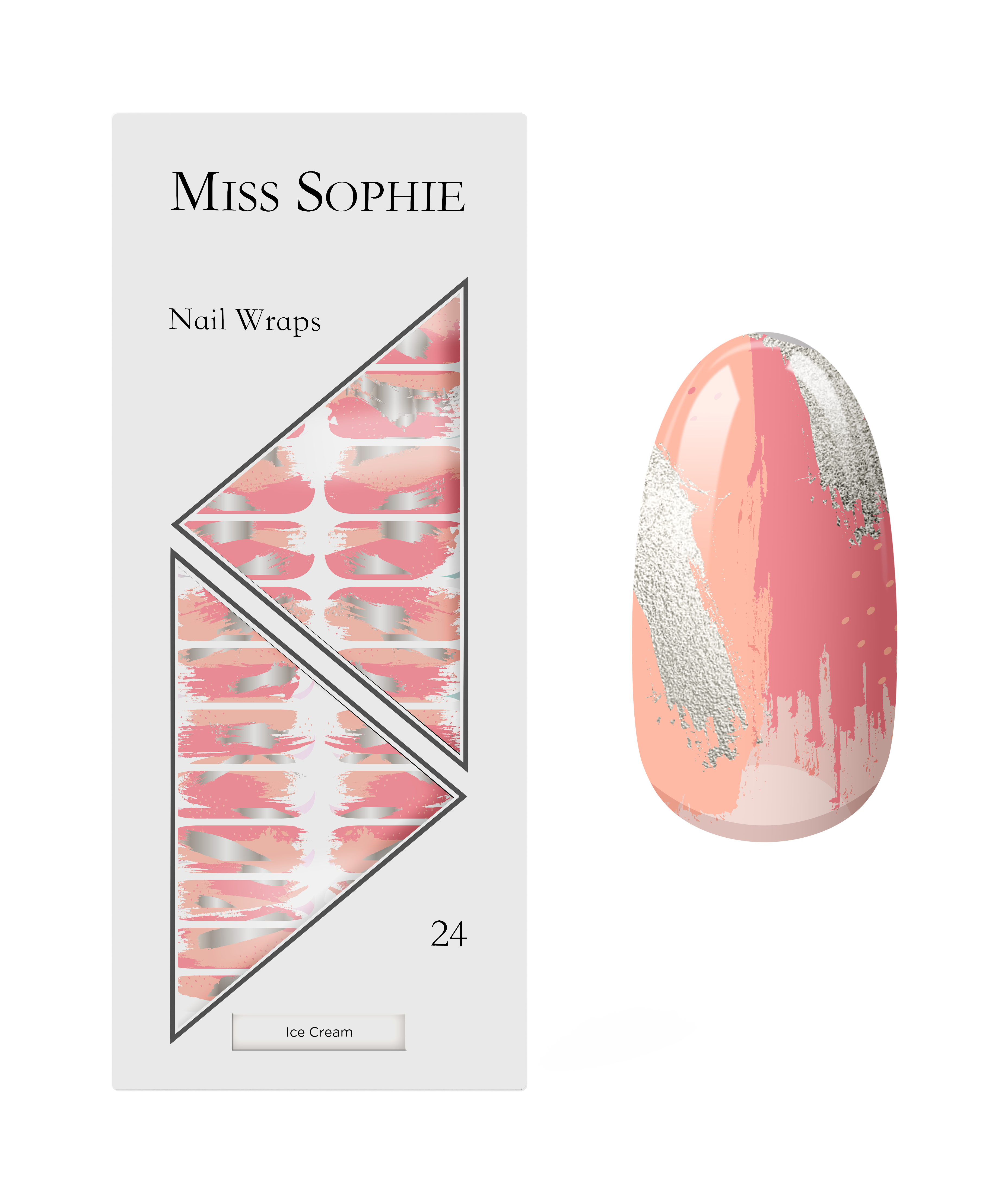 miss-sophie-ice-cream-nagelfolien-rosa-metallic-orange image 1