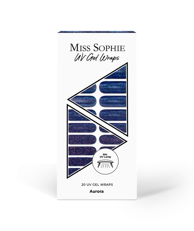 miss-sophie-aurora-uv-gel-nail-wraps-blau-glitzer image 1