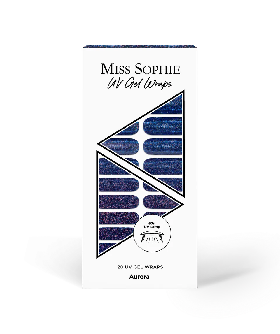 miss-sophie-aurora-uv-gel-nail-wraps-blau-glitzer image 1