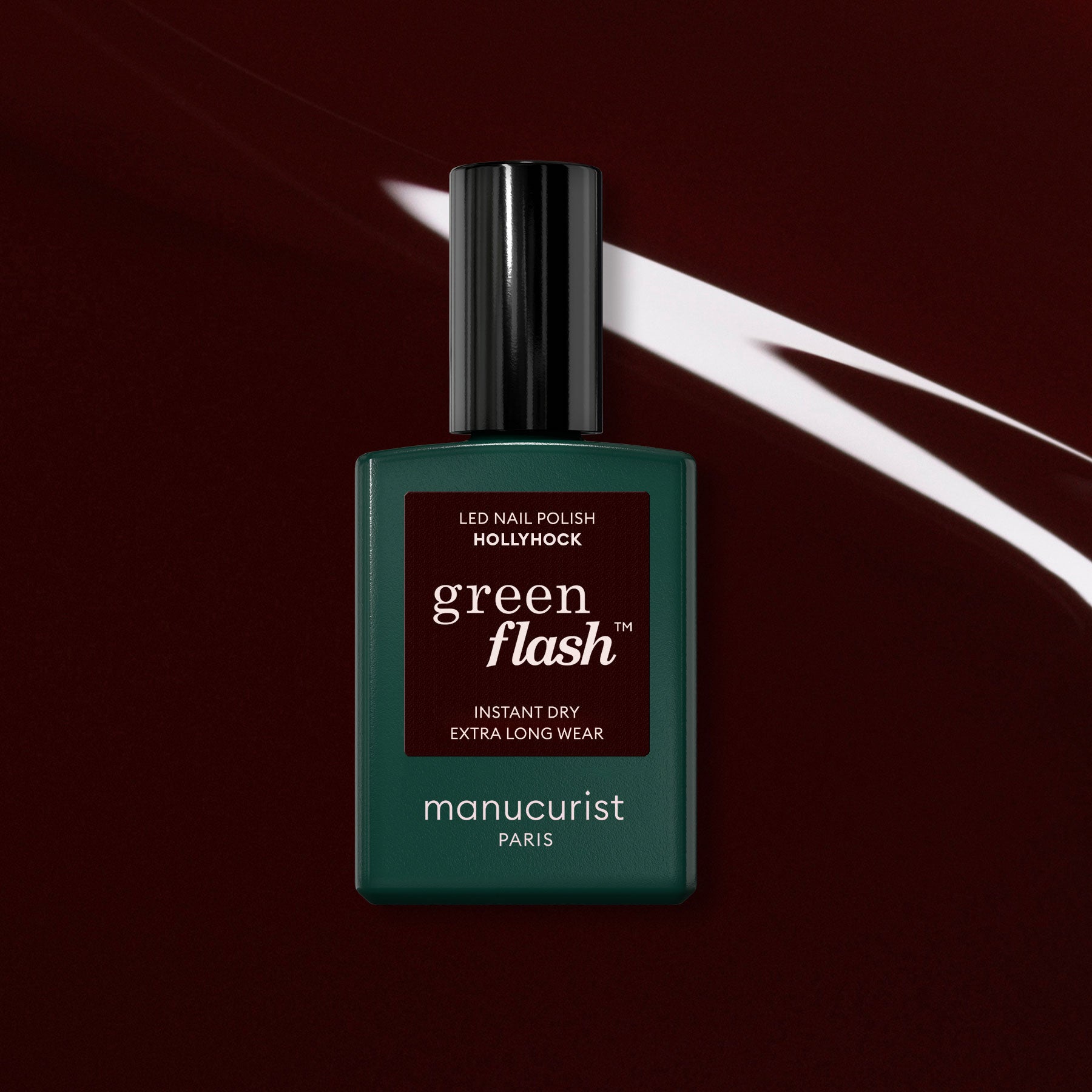 manucurist-green-flash-hollyhock-semi-permanenter-nagellack-schwarzrot image 1