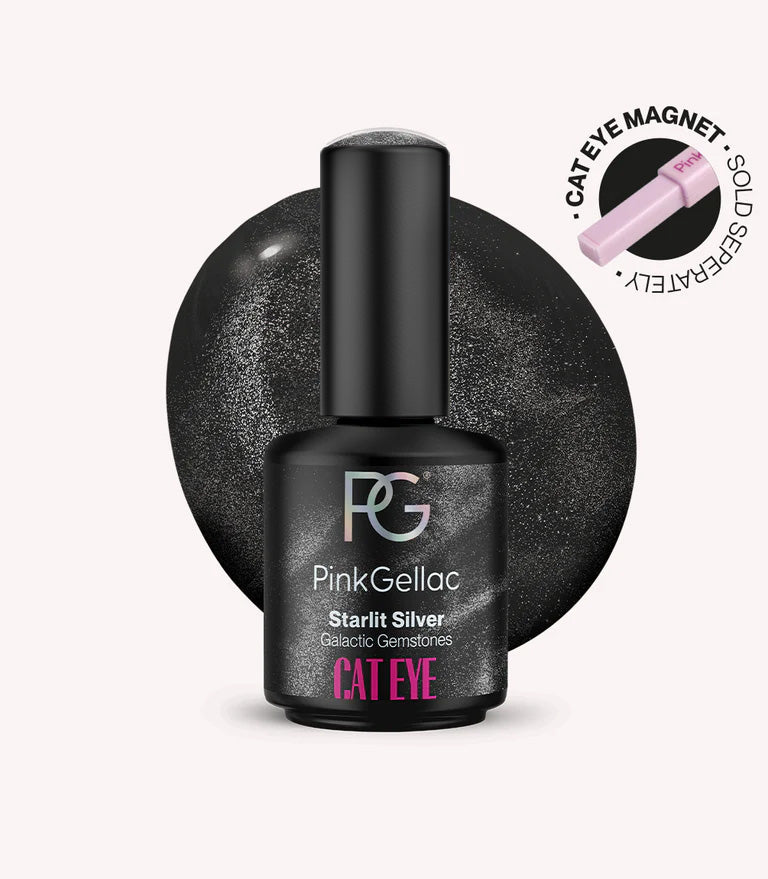 pink-gellac-cat-eye-starlit-silver-gel-nagellack-galactic-gemstones image 1