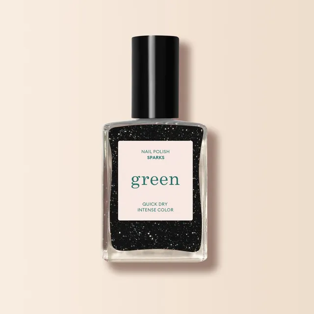 manucurist-green-nagellack-sparks-schwarz-mit-silberglitzer image 1