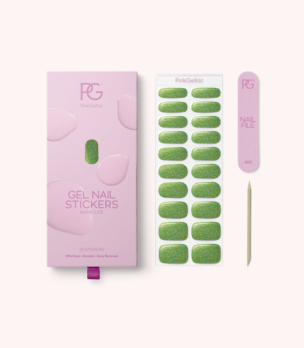 pink-gellac-035-sparkling-green-holografische-gel-nail-sticker image 2