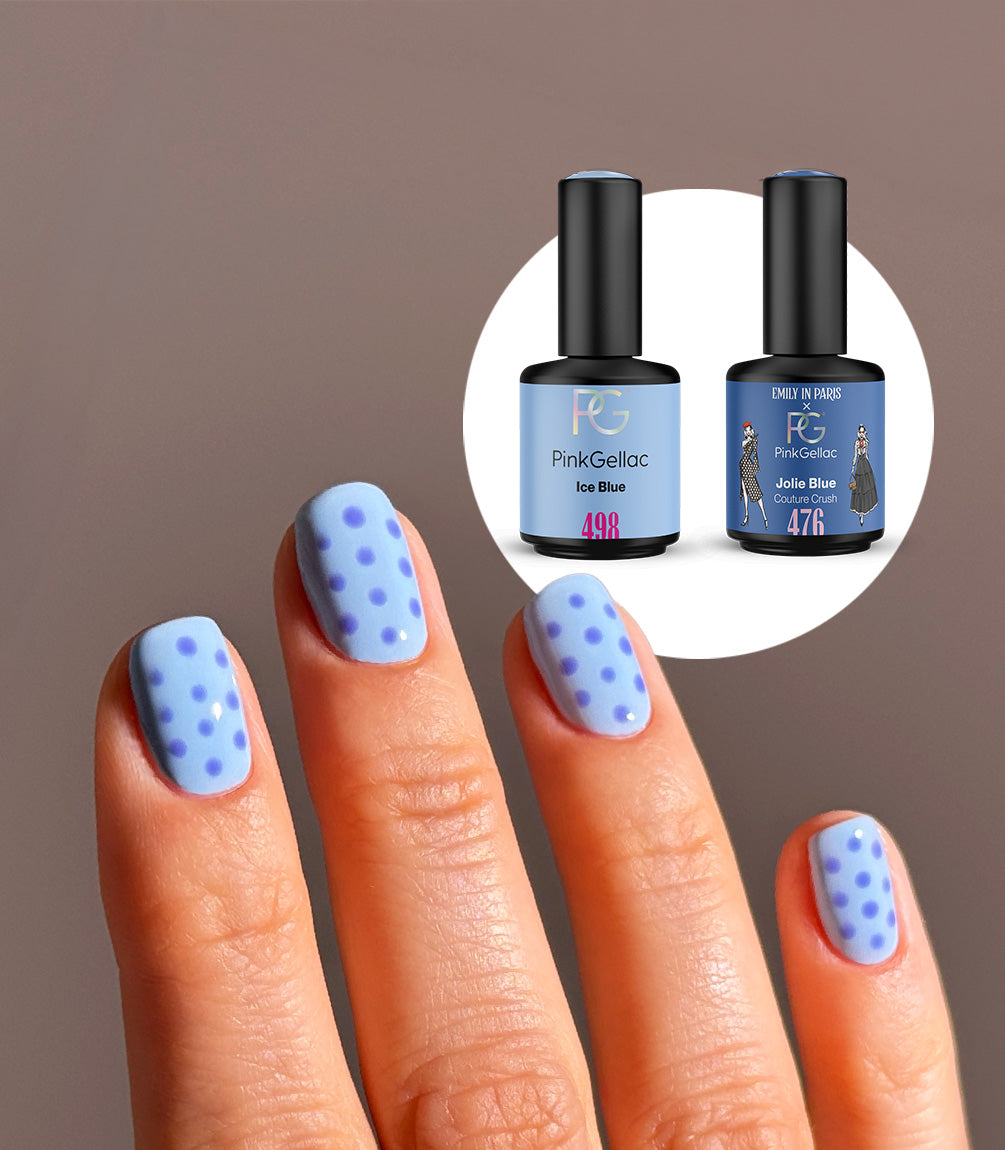 pink-gellac-set-ice-blue-polka-dots-nail-art-set image 1