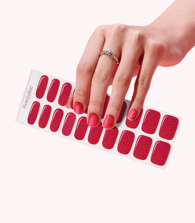 pink-gellac-036-sparkling-cherry-gel-nail-sticker-beerig-magenta-holo image 1
