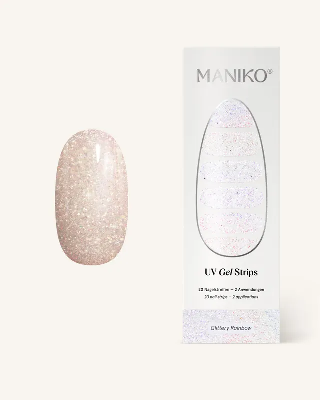 maniko-glittery-rainbow-uv-gel-strips-glitzer-wraps image 1