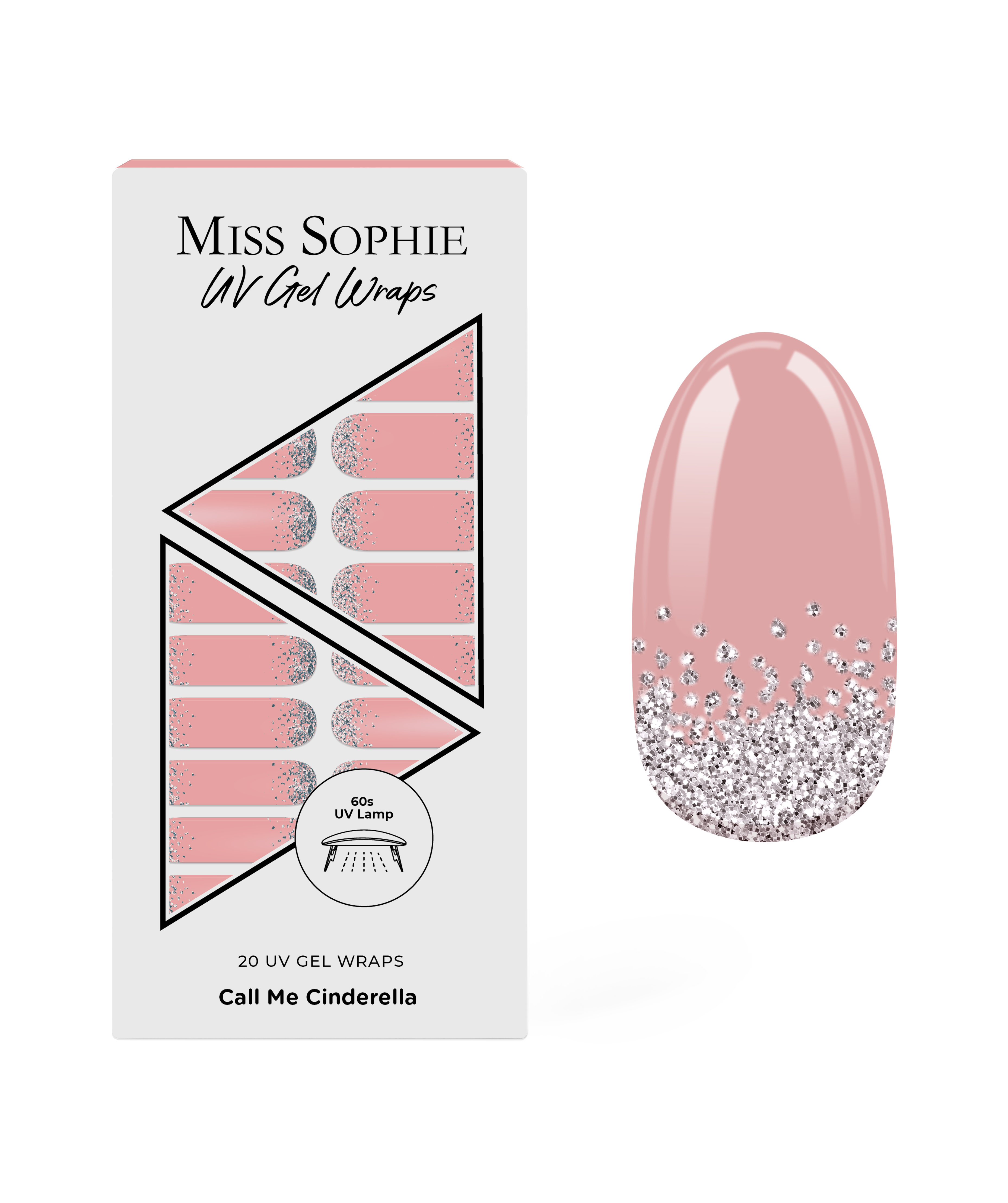 miss-sophie-call-me-cinderella-uv-uv-gel-nagelfolien-rosa-mit-silber image 1