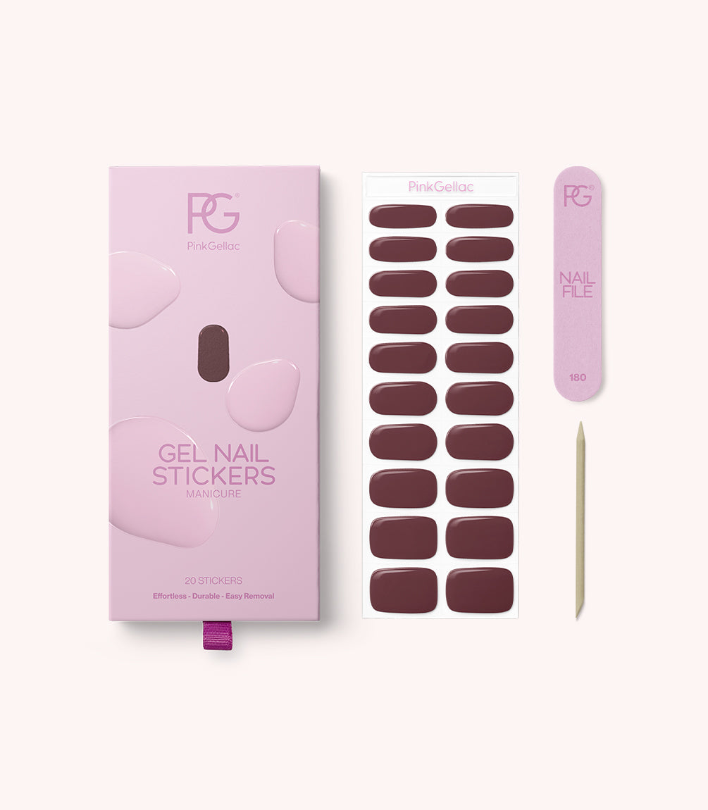 pink-gellac-032-cherrywood-red-gel-nail-stickers-manik-re image 2