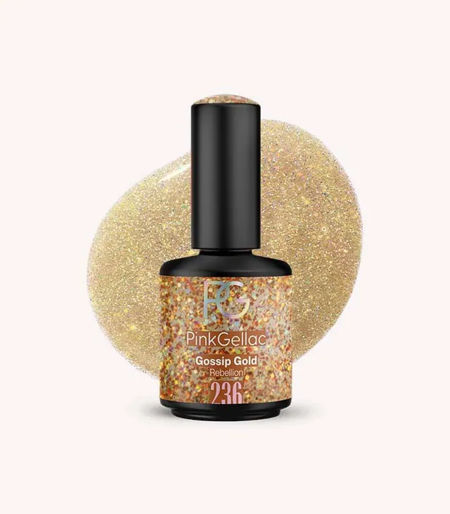 pink-gellac-236-gossip-gold-gel-nagellack-gold-glitzer-holografisch-rebellion image 1