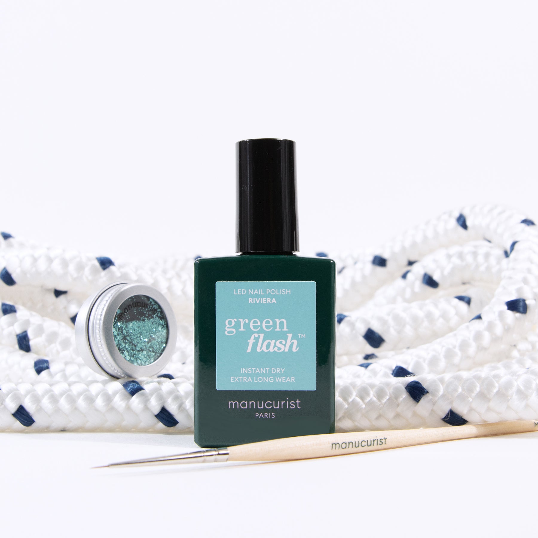 manucurist-underwater-glitter-set-green-green-flash-riviera-mit-pailletten image 2