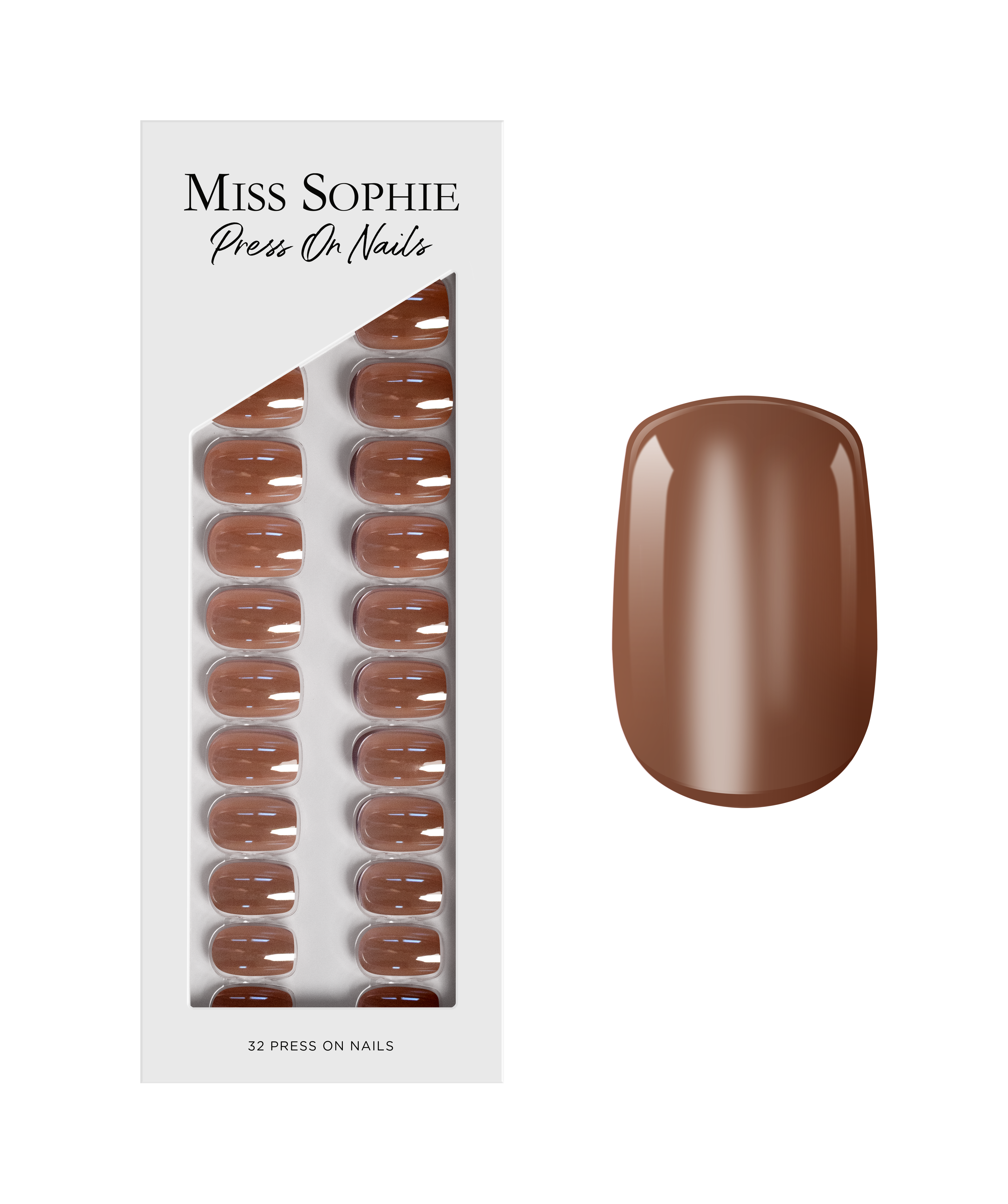miss-sophie-glazed-cocoa-press-on-nails-short-square-kakaoton-glazed image 1