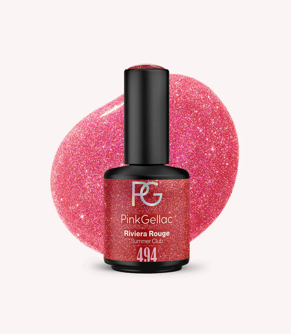 pink-gellac-494-riviera-rouge-gel-nagellack-glitzerrot image 1