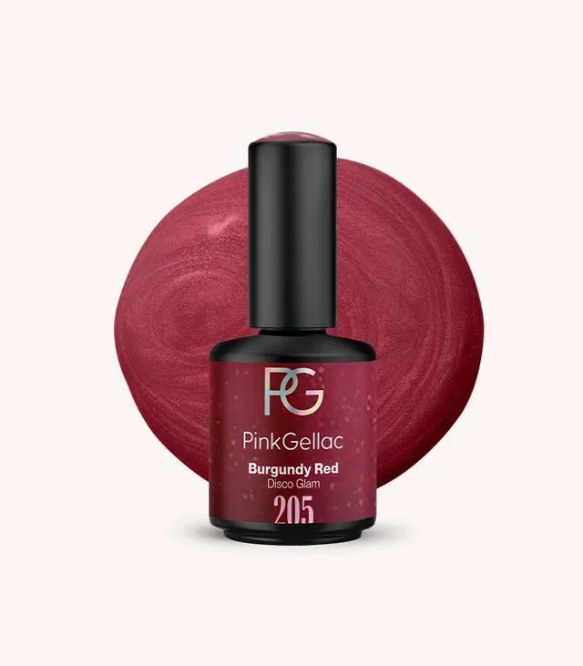 pink-gellac-205-burgundy-red-gel-nagellack-disco-glam image 1