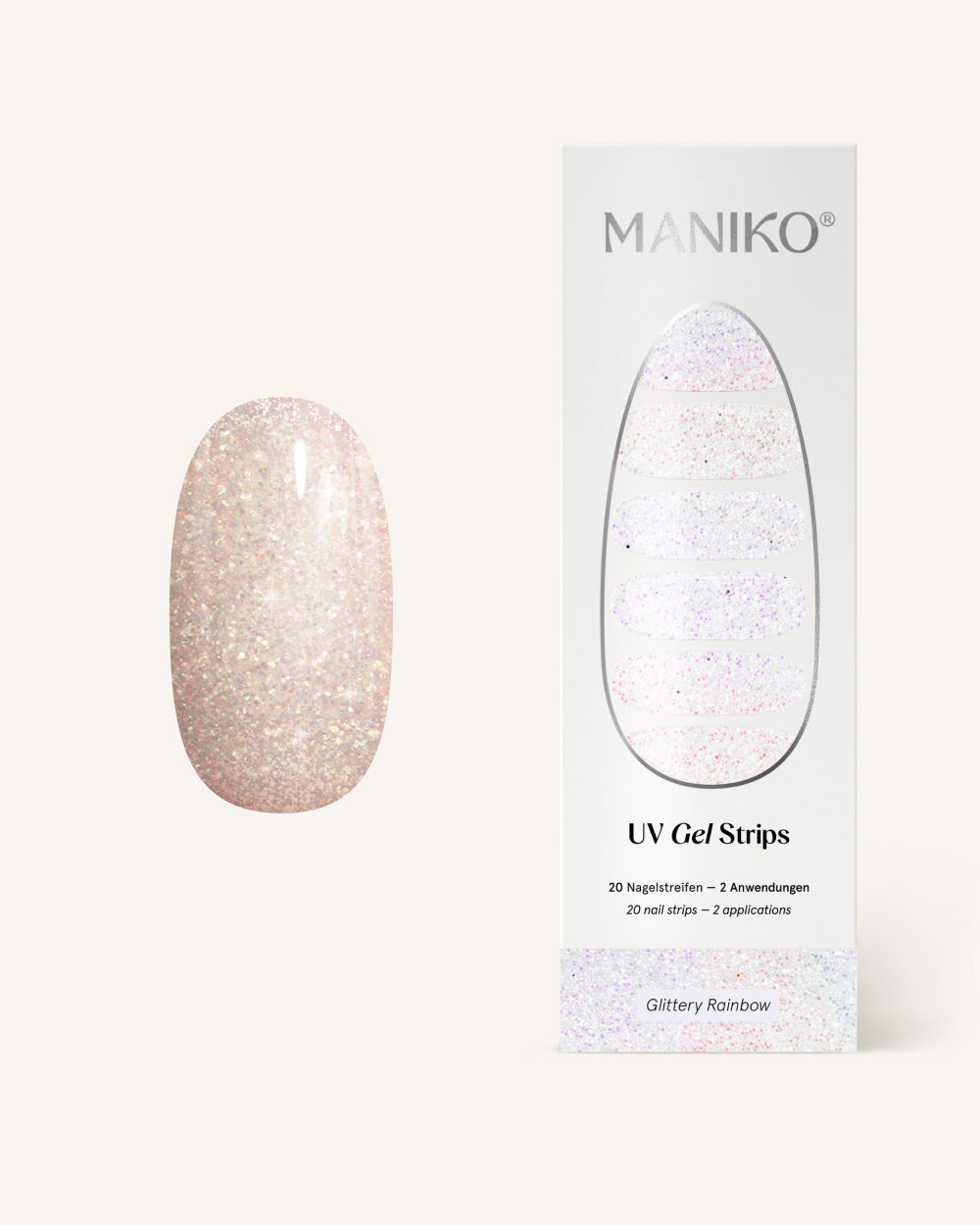 maniko-glittery-rainbow-uv-gel-strips-glitzer-wraps image 1
