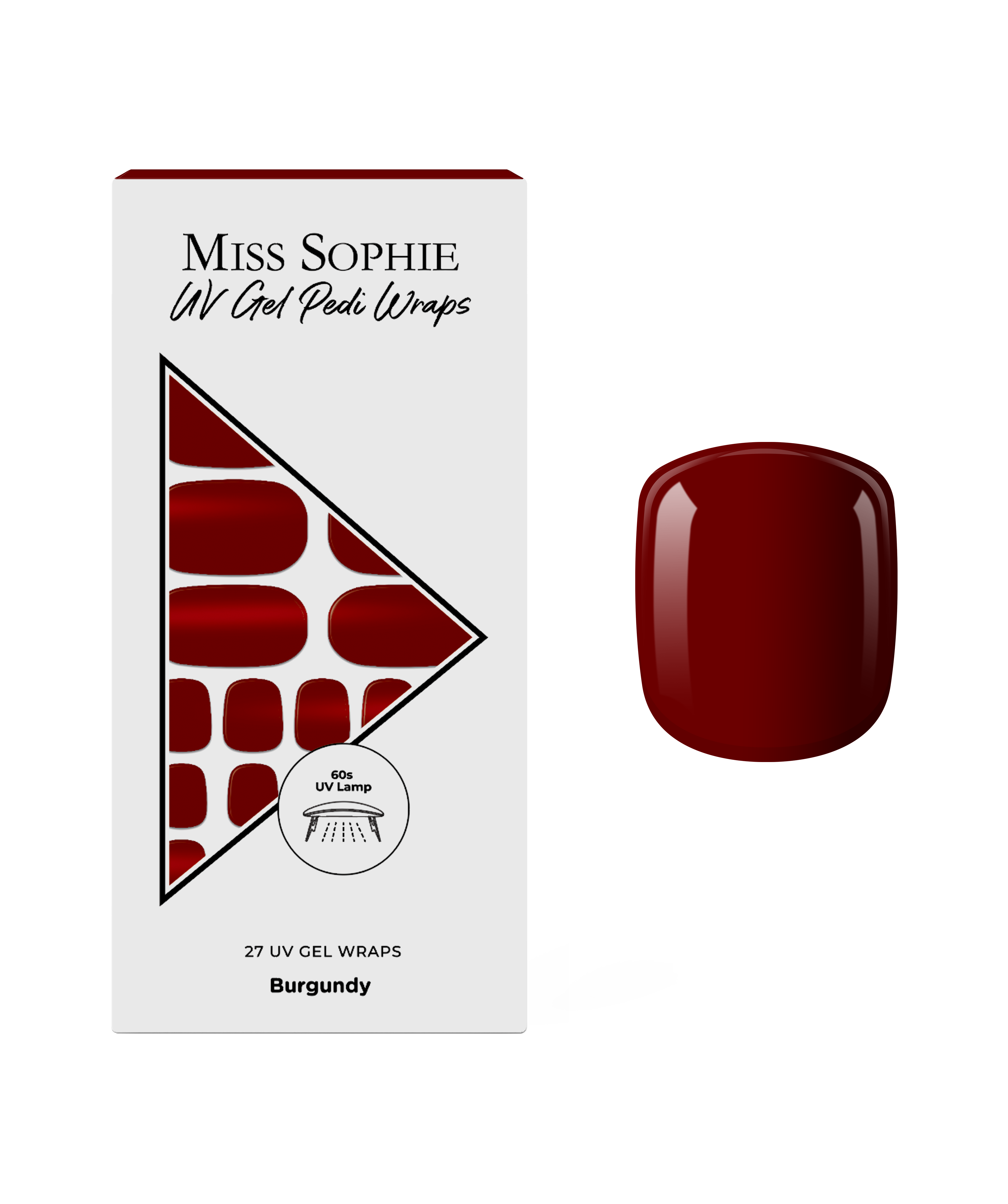 miss-sophie-burgundy-uv-pedicure-gel-wraps image 1