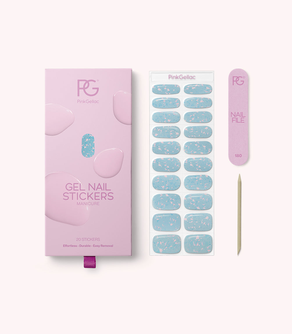 pink-gellac-009-holographic-blue-gel-nail-sticker image 2