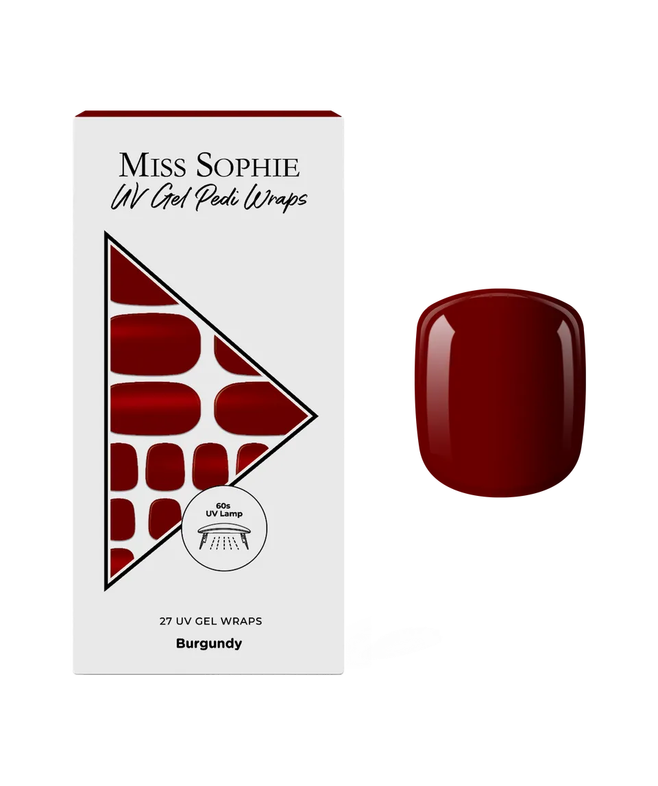 miss-sophie-burgundy-uv-pedicure-gel-wraps image 1