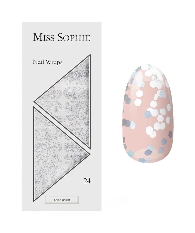 miss-sophie-shine-bright-nail-wraps-transparent-glitzer image 1