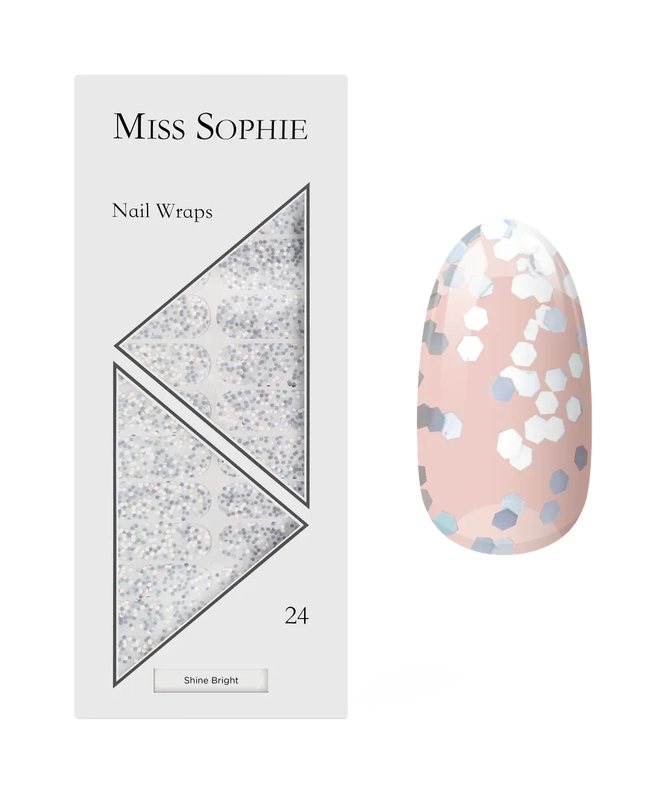 miss-sophie-shine-bright-nail-wraps-transparent-glitzer image 1