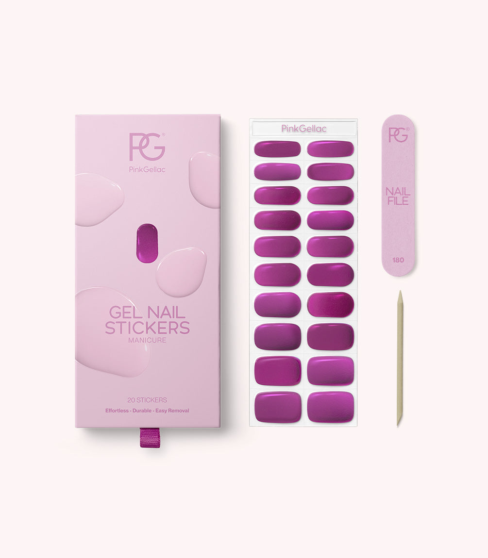 pink-gellac-010-bubblegum-chrome-gel-nail-sticker image 2