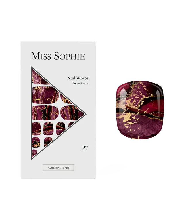 miss-sophie-aubergine-purple-pedicure-nagelfolien-marble-glitzer image 1