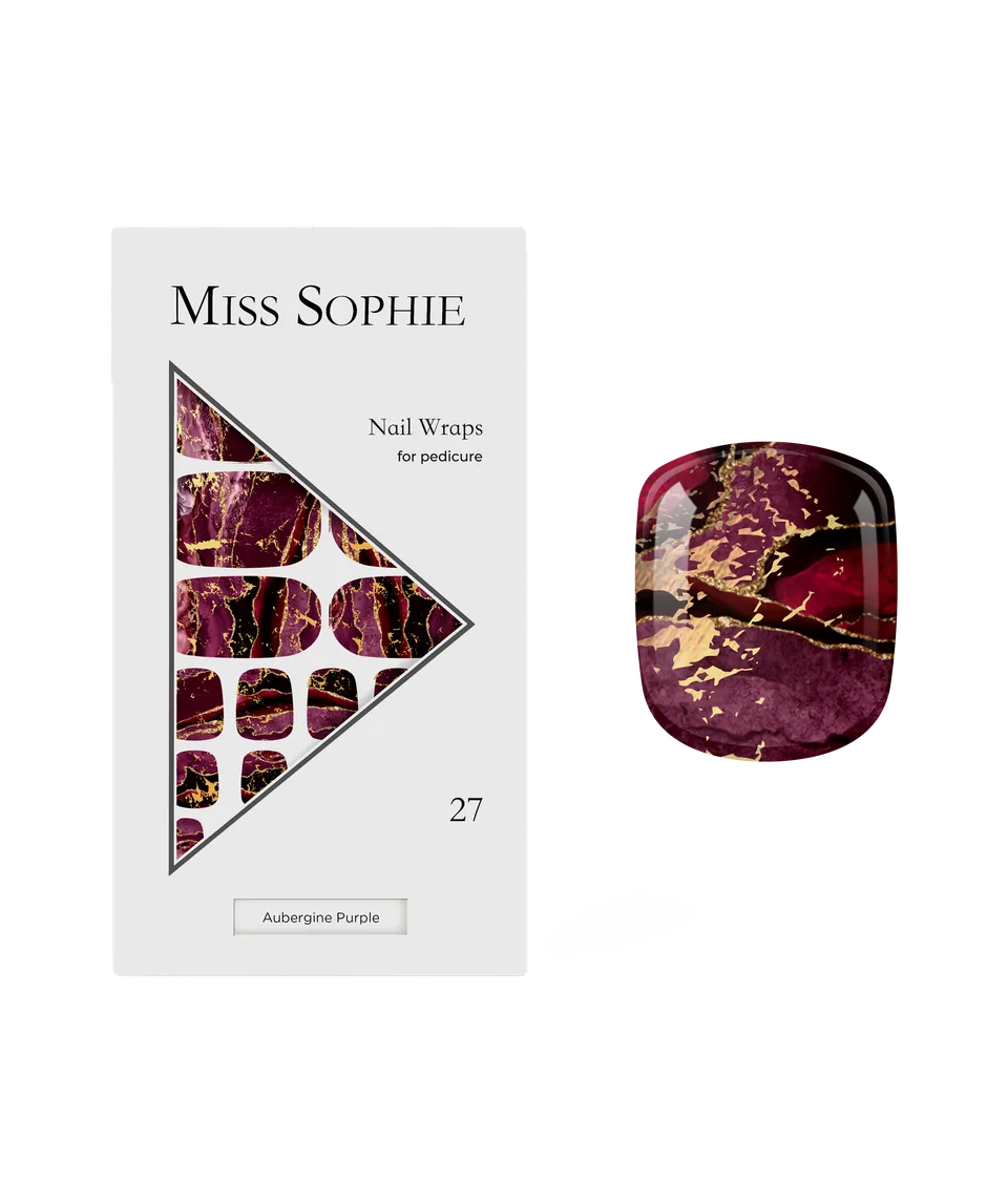 miss-sophie-aubergine-purple-pedicure-nagelfolien-marble-glitzer image 1