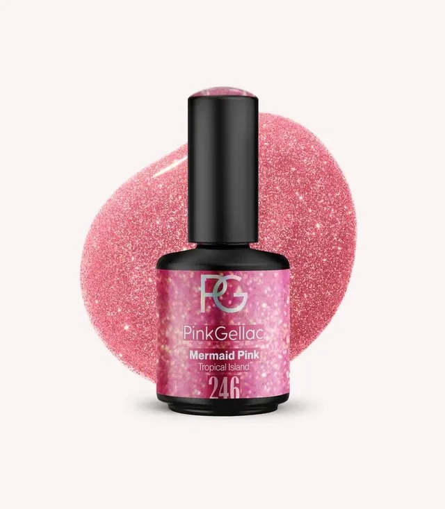 pink-gellac-246-mermaid-pink-gel-nagellack-helles-rosa-mit-glitzer-tropical-isla image 1