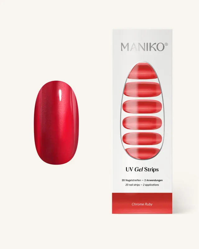 maniko-chrome-ruby-uv-uv-gel-strips-rot-mit-spiegeleffekt image 1