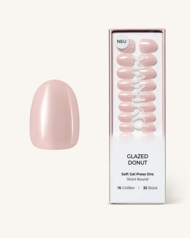 maniko-glazed-donut-short-round-soft-gel-press-ons image 1