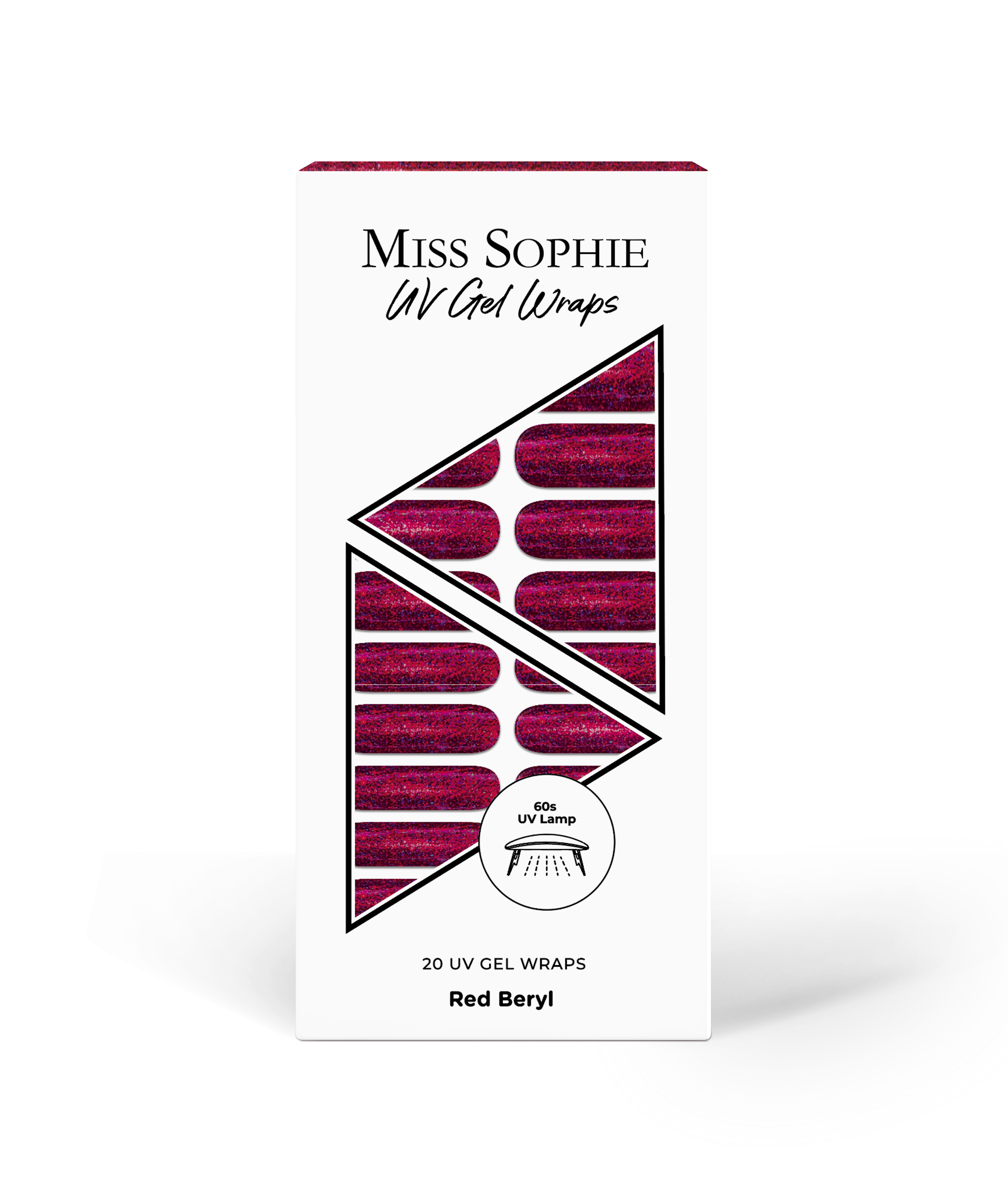miss-sophie-red-beryl-uv-gel-wraps-intensivrot-mit-glitzer image 1