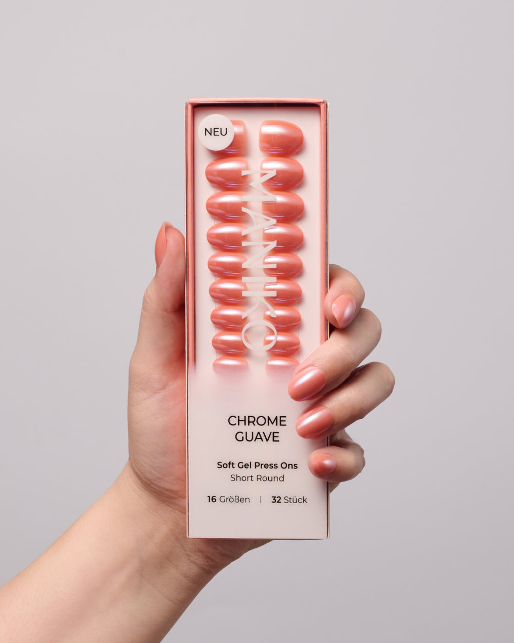 maniko-chrome-guave-short-round-soft-gel-press-ons image 2