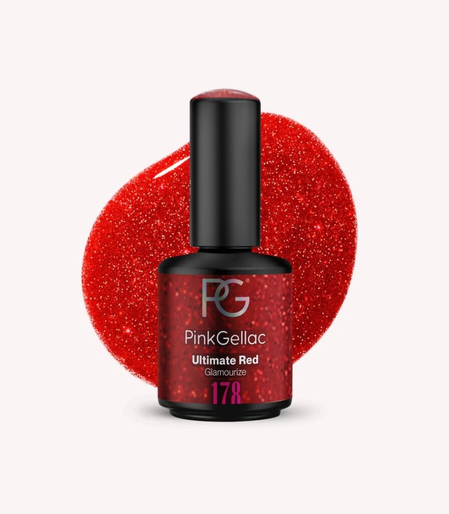 pink-gellac-178-ultimate-red-gel-nagellack-rot-glitzer image 1