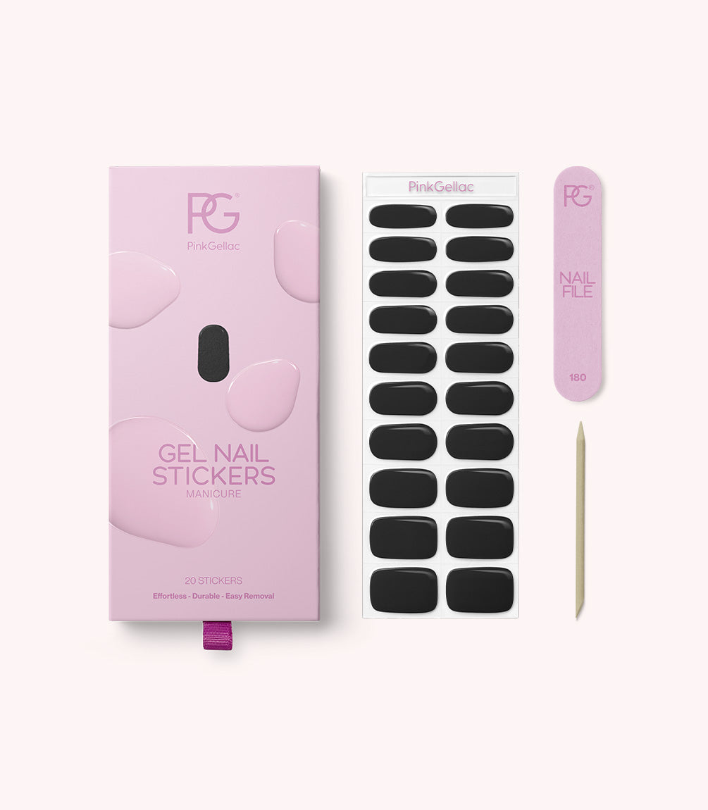 pink-gellac-024-jet-black-gel-nail-stickers-manicure image 2
