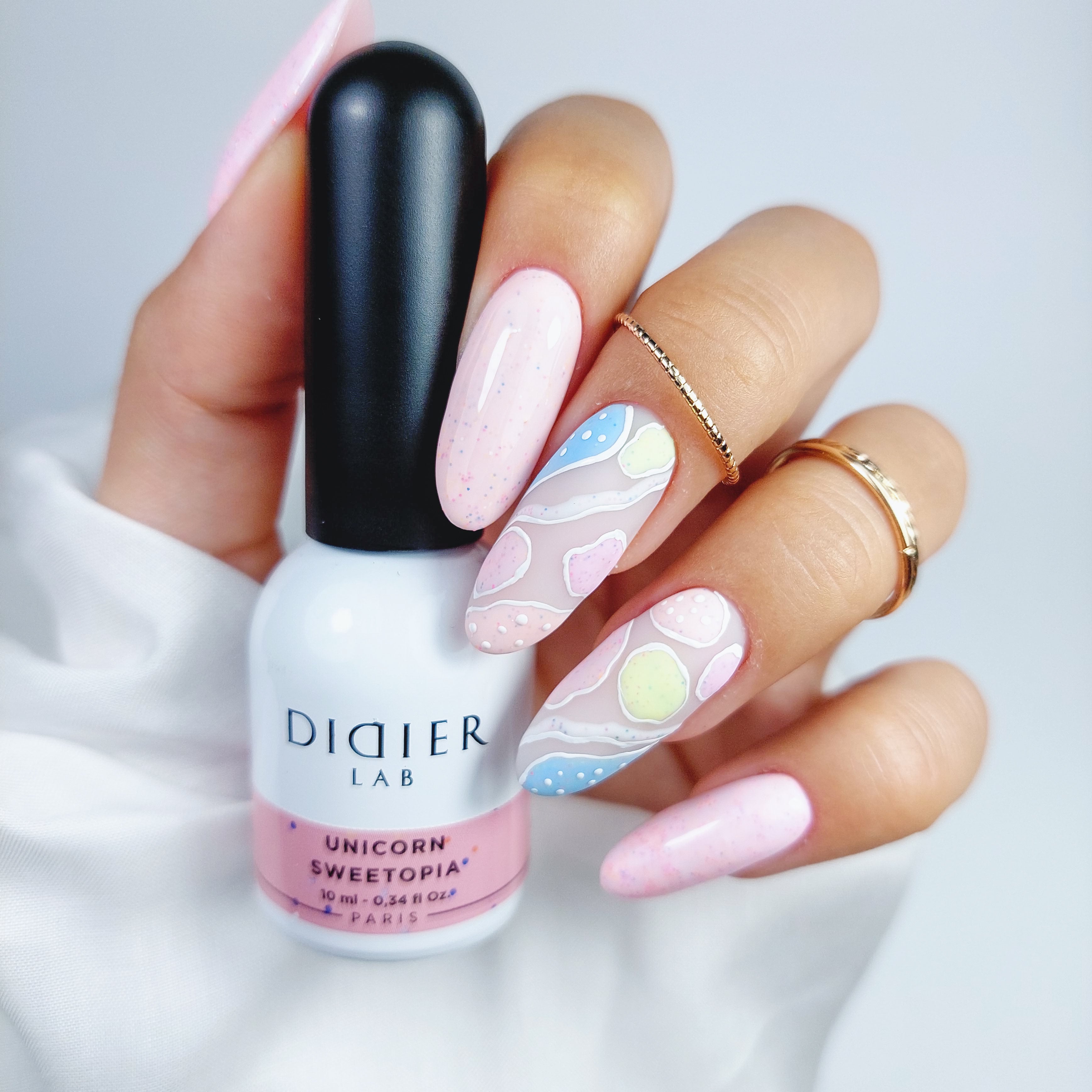 didier-lab-unicorn-uv-nagellack-sweetopia-10ml-rosa-mit-konfetti-hema-tpo-frei image 2