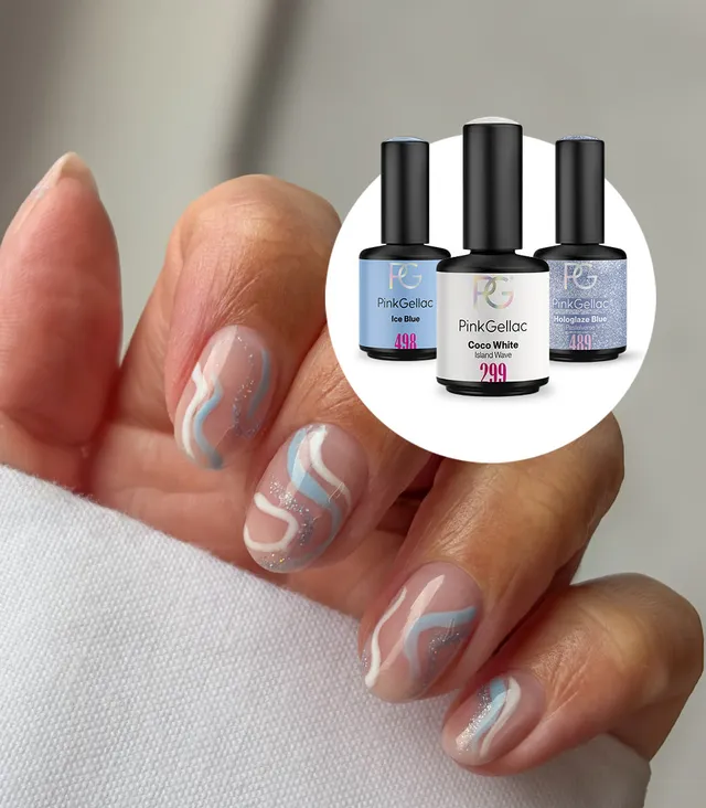 pink-gellac-set-ice-blue-swirls-nail-art-set image 1