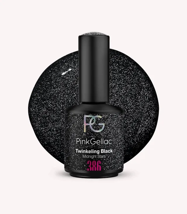 pink-gellac-386-twinkling-black-gel-nagellack-schwarz-glitzer image 1