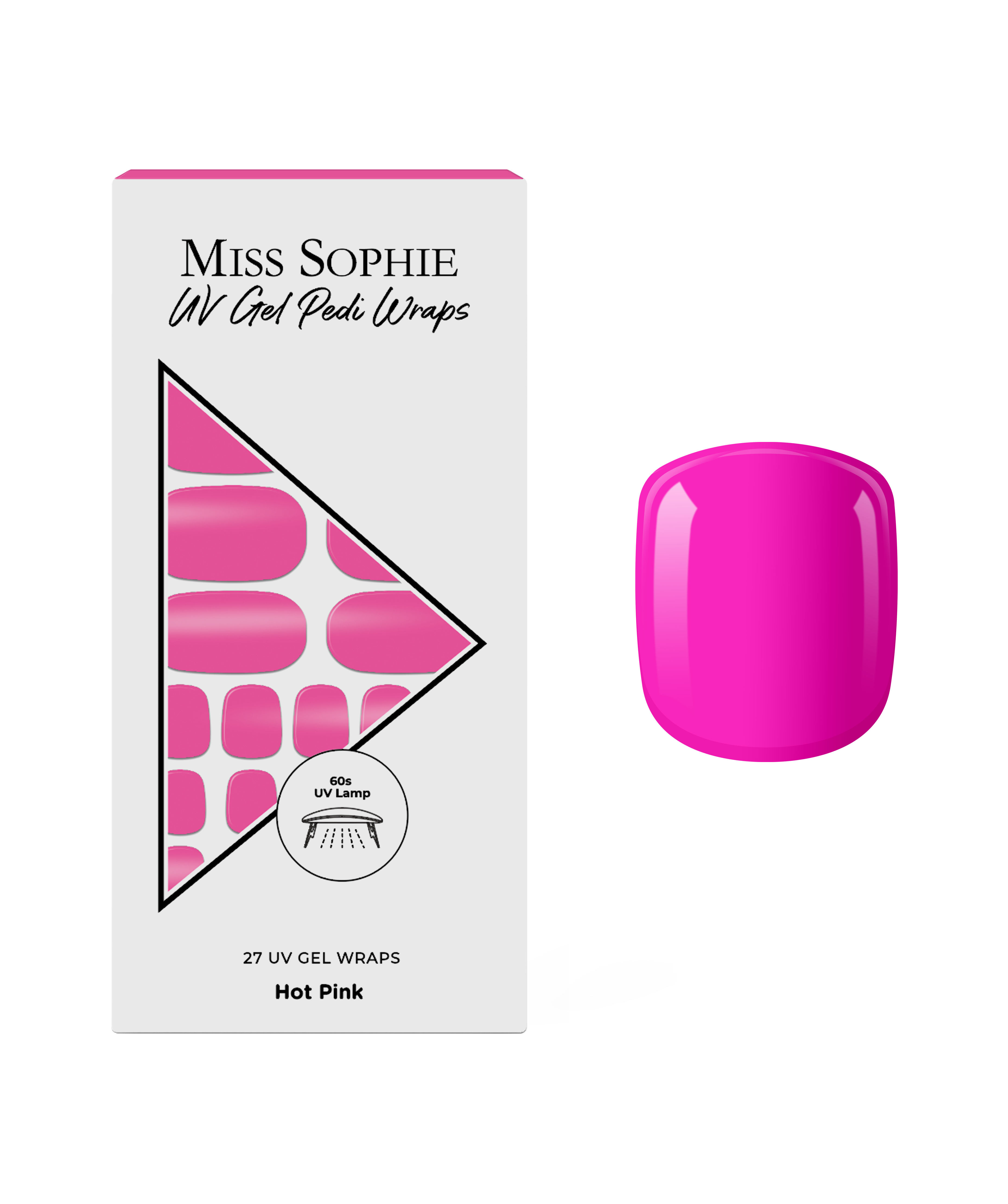 miss-sophie-hot-pink-uv-pedicure-gel-wraps image 1