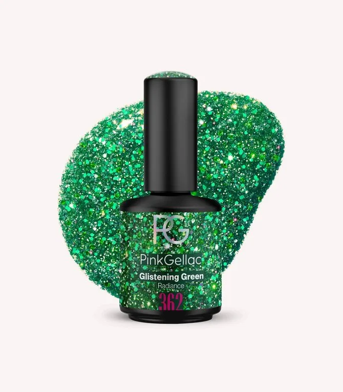 pink-gellac-362-glistening-green-gel-nagellack-gr-n-glitzer-radiance image 1