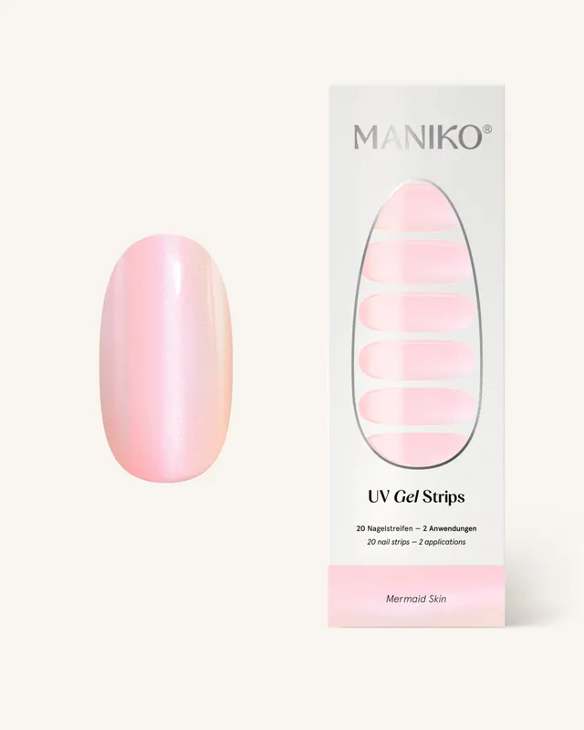 maniko-mermaid-skin-uv-gel-strips-kupfer-ros-schimmer image 1
