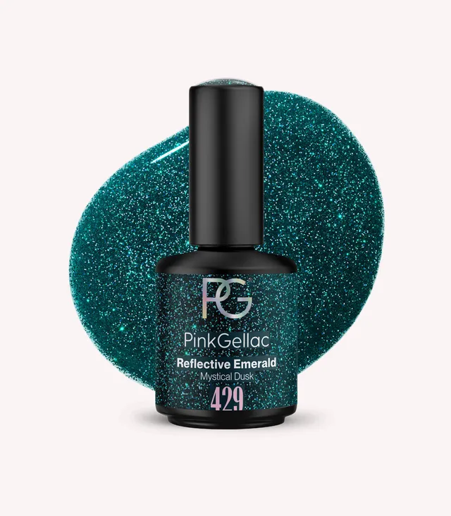 pink-gellac-429-twinkling-emerald-gel-nagellack-smaragdgr-n-holografisch-glitzer image 1