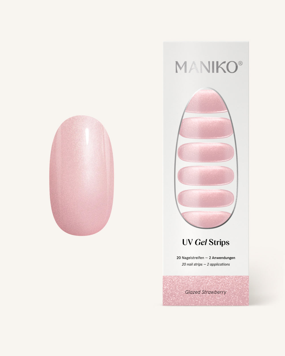 maniko-glazed-strawberry-uv-uv-gel-strips-pearl-chrome image 1