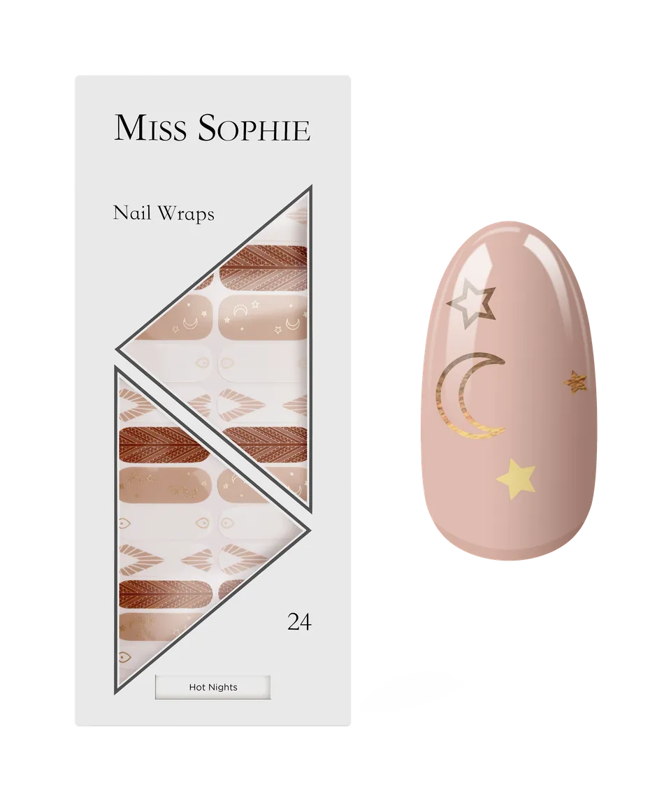 miss-sophie-hot-nights-nail-wraps-boho-gold image 1