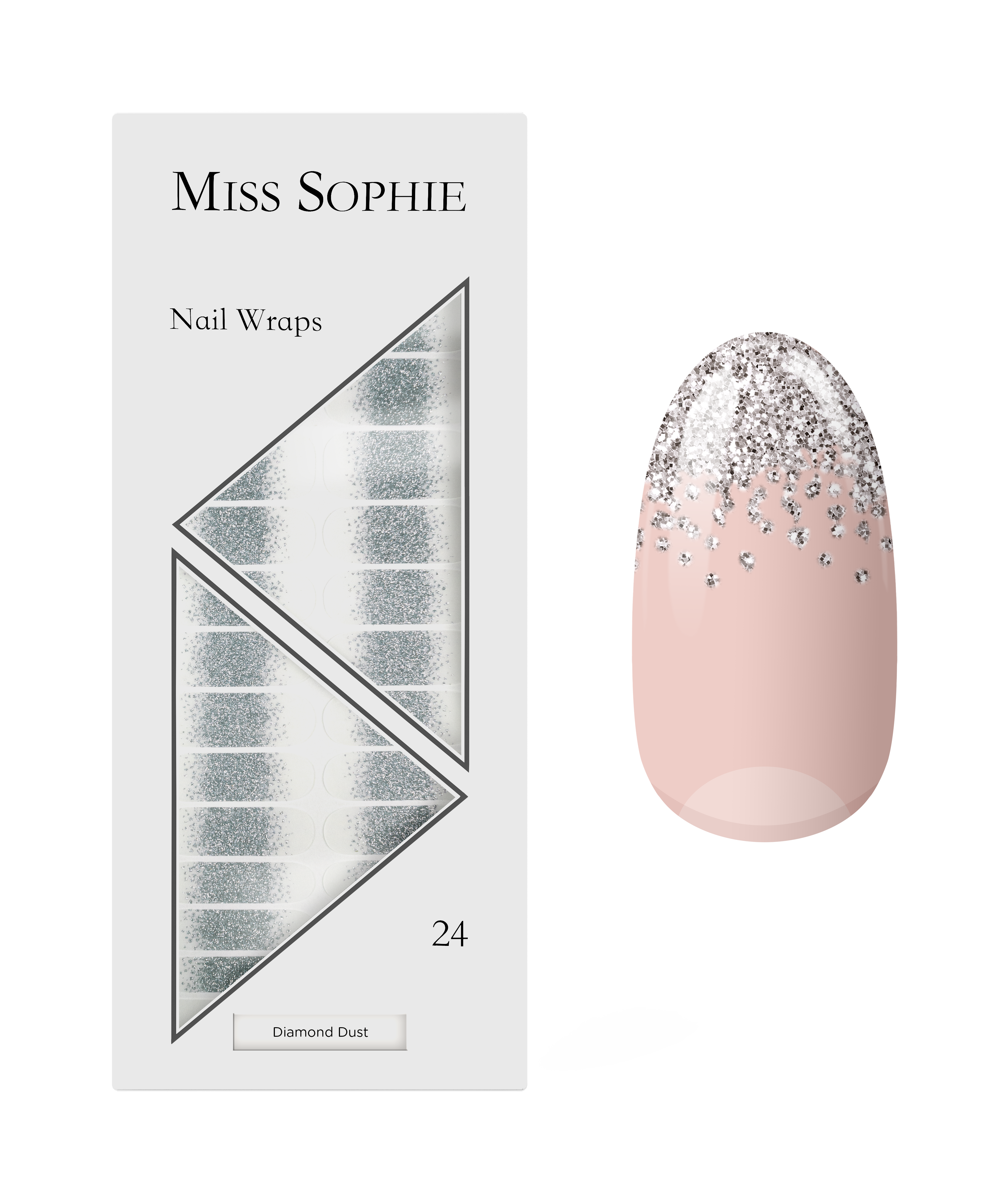 miss-sophie-diamond-dust-nail-wraps-transparent-silber-glitzer image 1