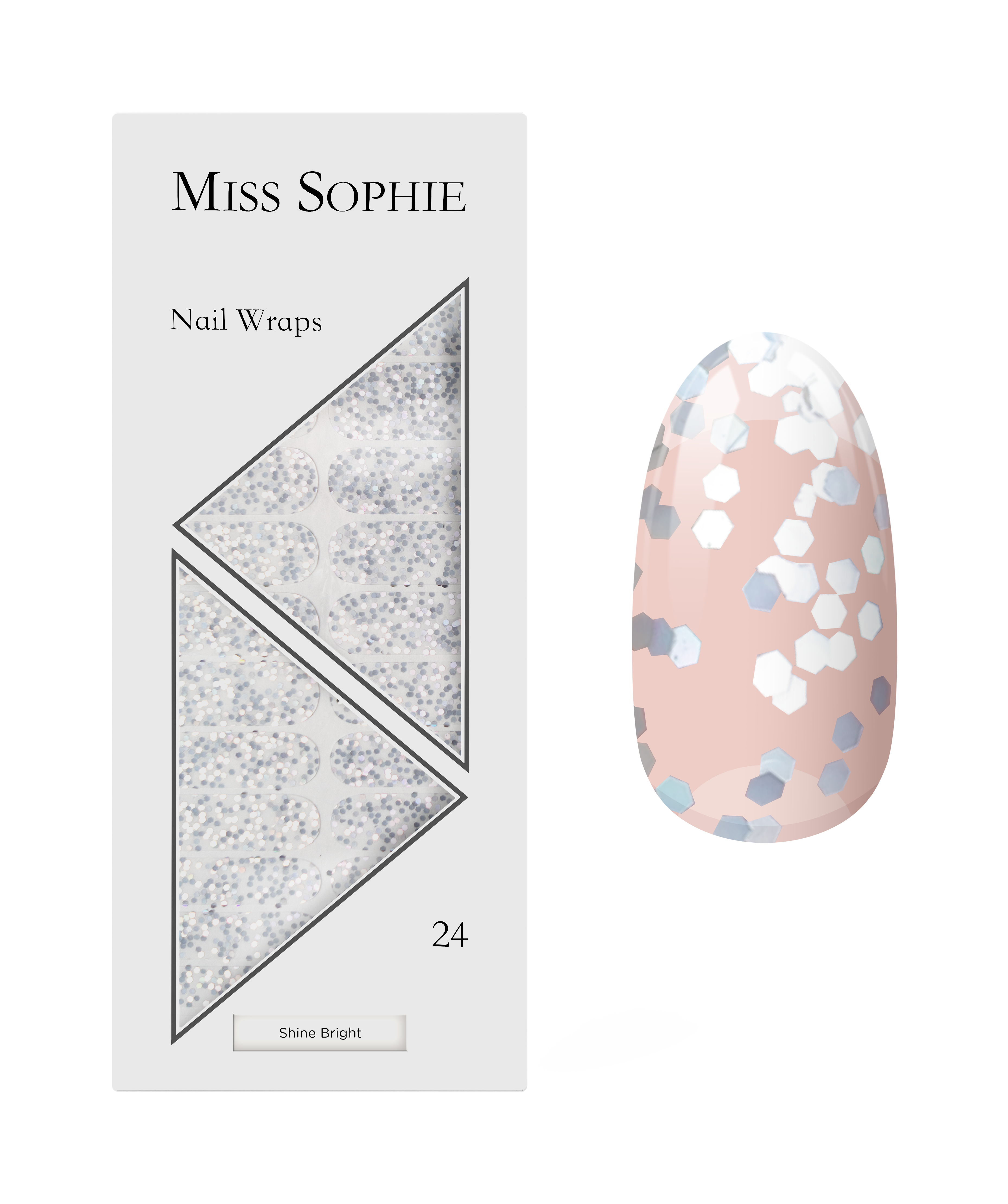 miss-sophie-shine-bright-nail-wraps-transparent-glitzer image 1