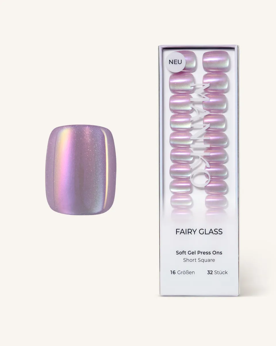 maniko-fairy-glass-short-square-soft-gel-press-ons image 1