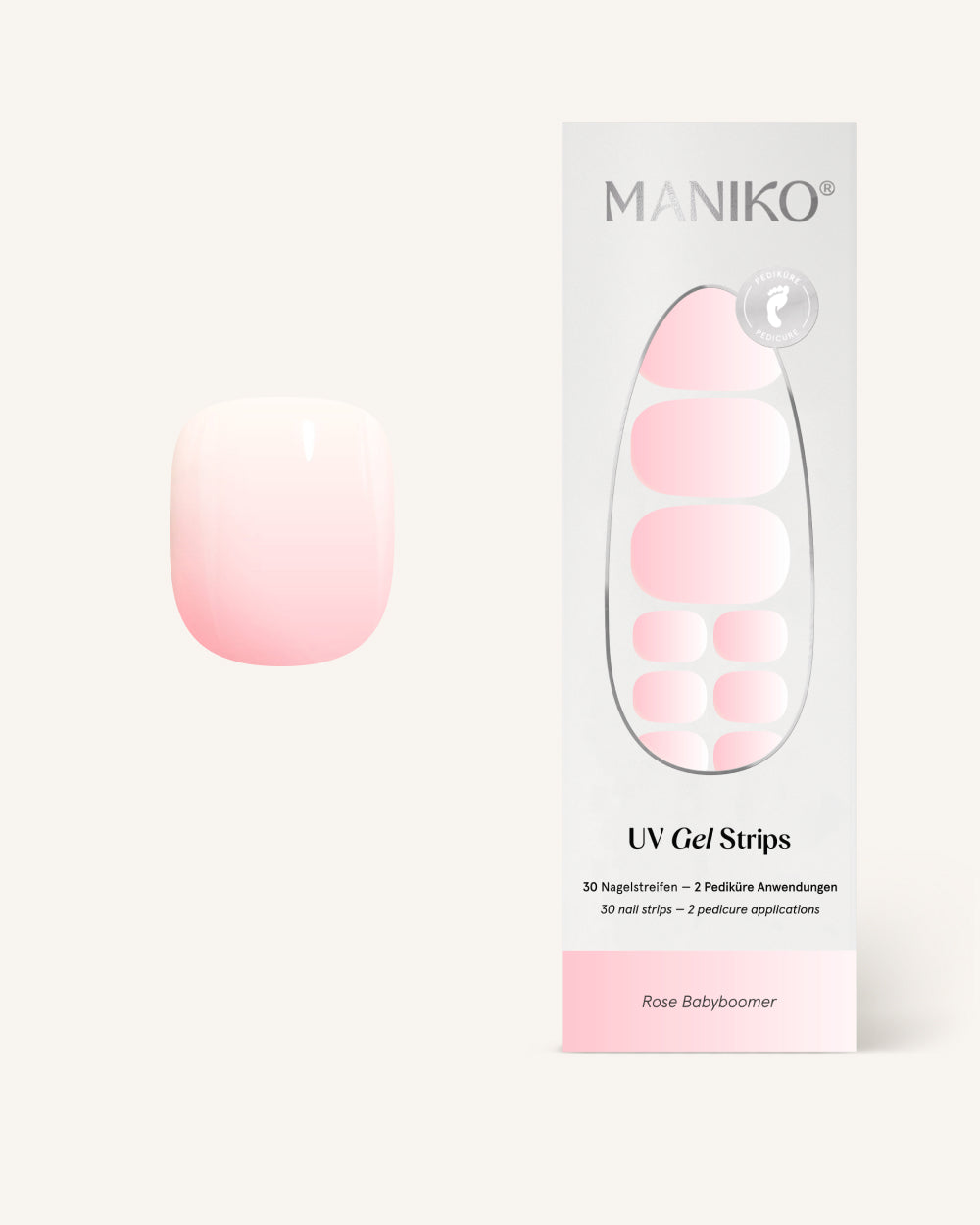 maniko-rose-babyboomer-uv-pedi-gel-strips-ros-wei-verlauf image 1